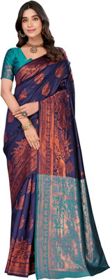 FusionCraftt Printed Kanjivaram Art Silk, Pure Silk Saree(Multicolor)