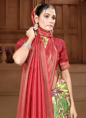 PremVastra Digital Print Bollywood Crepe Saree(Multicolor)