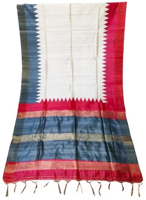 Monde Avenir Printed Bollywood Silk Blend Saree(Beige, Black, Red)