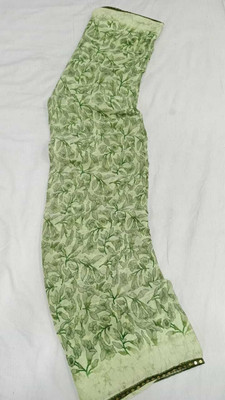 HouseOfCommon Printed Bollywood Georgette Saree(Green)