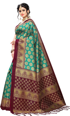 Fabwomen Digital Print Daily Wear Georgette Saree(Green)