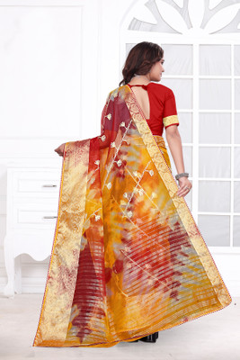 Aarunika LGF Printed Bollywood Organza Saree(Red)