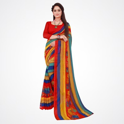 Suntex Printed Daily Wear Georgette Saree(Multicolor)