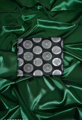 Shrilaxmisari Solid/Plain Bollywood Satin Saree(Green)