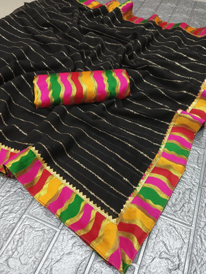 Sareez House Self Design Bollywood Georgette Saree(Black)