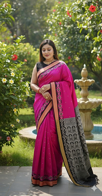 Laxmipati sarees Printed Bollywood Chiffon Saree(Pink)