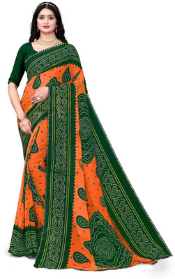HouseOfCommon Printed Bollywood Georgette Saree(Multicolor)