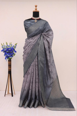 MITMAN CREATION Digital Print Bollywood Art Silk Saree(Blue)