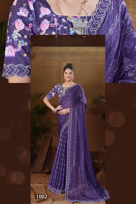 SHILPKALA Printed Daily Wear Chiffon Saree(Purple)