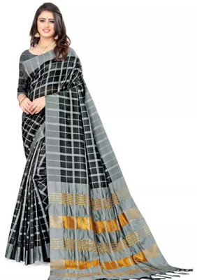 HITESH ENTERPRISE Solid/Plain Daily Wear Cotton Silk Saree(Grey)