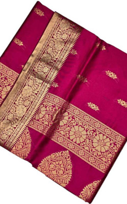 Zahidandsons Woven Banarasi Handloom Art Silk Saree(Pink)