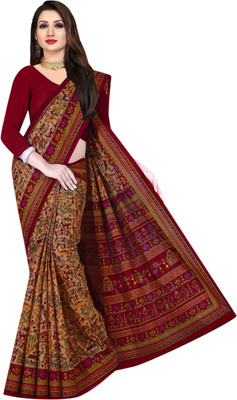 Odissi Fashion Printed Sambalpuri Pure Cotton Saree(Multicolor)