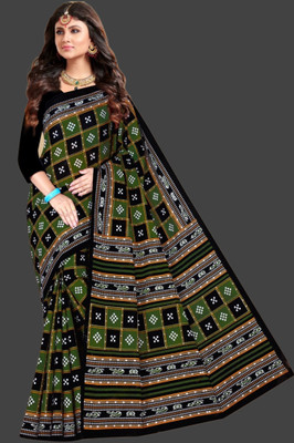 Sumit Textiles Printed Sambalpuri Cotton Blend Saree(Multicolor)