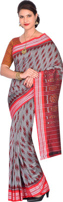handloom paridhaan Printed Bollywood Pure Cotton Saree(Grey)