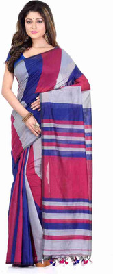 Sandhyatara Checkered Handloom Cotton Silk Saree(Multicolor)