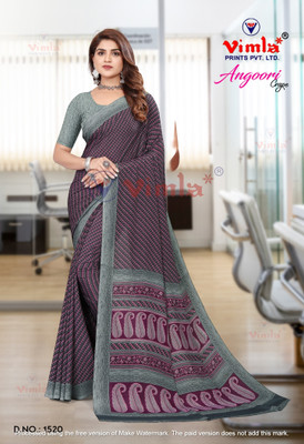 Vimla Printed Daily Wear Crepe Saree(Pink)