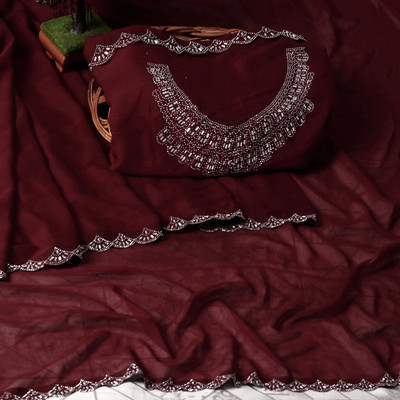 Banarasi wala Self Design Bollywood Georgette Saree(Maroon)