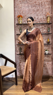 Bansari Textiles Self Design Bollywood Cotton Jute, Silk Blend Saree(Mustard)