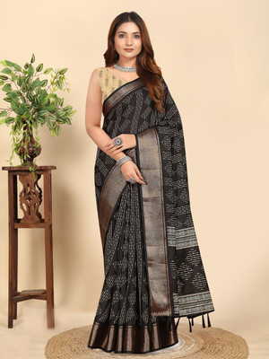 J6 Designers Applique Mysore Art Silk Saree(Black)