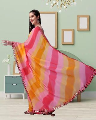 Jayu Embroidered Daily Wear Georgette Saree(Yellow)