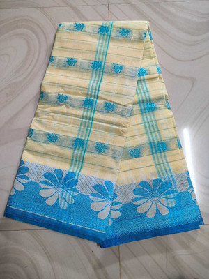 Ghosh handloom Self Design Tant Pure Cotton Saree(Cream)