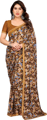 Moda Rapido Printed Daily Wear Georgette Saree(Yellow)