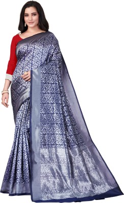 Dhruti Creation Woven Banarasi Silk Blend Saree(Dark Blue)
