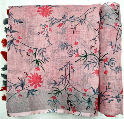 Arpita Fashion Digital Print, Floral Print Bollywood Linen Saree(Multicolor)