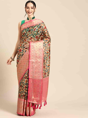 Divastri Digital Print Banarasi Art Silk Saree(Multicolor)