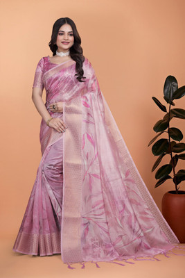 Hasti Graphic Print Assam Silk Silk Blend Saree(Multicolor)