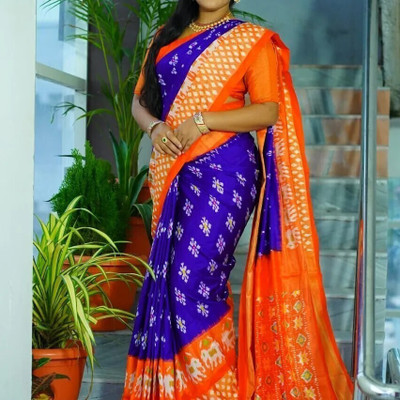 Saadhvi Printed Bandhani Crepe Saree(Orange)
