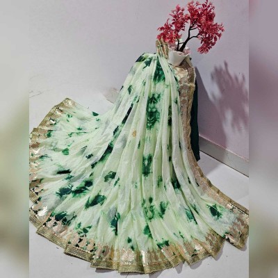 Lambu Fashion Self Design, Printed, Striped Handloom Pure Silk Saree(Green)