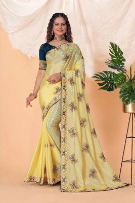 Shilpa Fashion Printed Bollywood Art Silk Saree(Yellow)