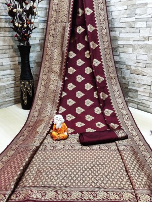 signagraph Woven, Temple Border Kanjivaram Dupion Silk, Pure Silk Saree(Maroon)