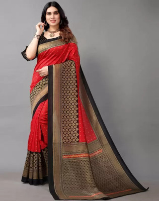 Laaksha Creation Printed Bollywood Art Silk Saree(Multicolor)
