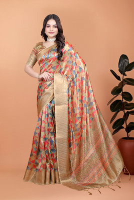 ZARISTACREATION Self Design Bollywood Cotton Silk Saree(Gold)