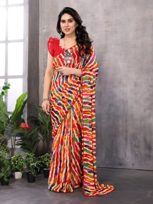 UDANI ENTERPRISE Striped Bollywood Georgette Saree(Multicolor)