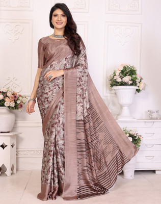 Divastri Printed Bollywood Tussar Silk Saree(Pink)