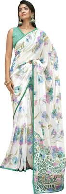 Pbs Prints Printed Bollywood Georgette Saree(Light Blue)