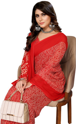 Priyashi Printed Daily Wear Georgette Saree(Red)