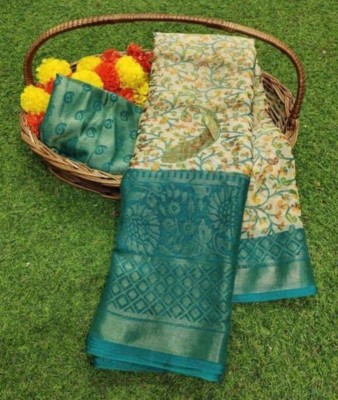 Sanjana Silk Paisley Bollywood Brasso Saree(Light Blue)