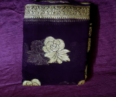 shree govind fashions Floral Print Bollywood Georgette Saree(Purple)
