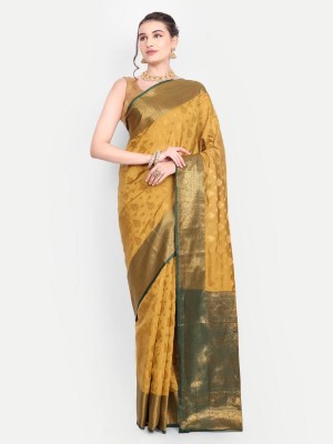 LAVYANSH CREATION Self Design, Woven Banarasi Art Silk, Jacquard Saree(Yellow)