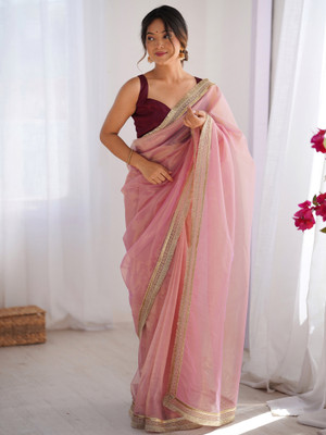 Sareemall Embellished Bollywood Net Saree(Pink)