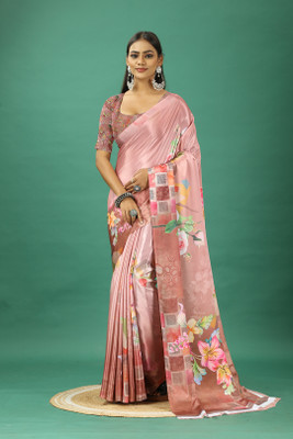 nirmal creation Self Design Bollywood Crepe Saree(Pink)