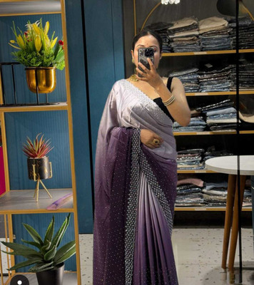 MAHADEV Self Design, Solid/Plain Handloom Art Silk Saree(Purple, Grey)