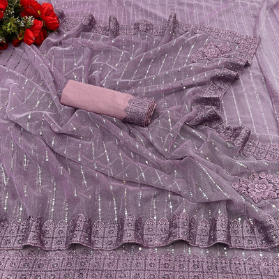 AKFABRICS Digital Print Daily Wear Lycra Blend Saree(Pink)