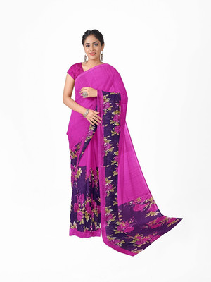 Suntex Printed Bandhani Georgette Saree(Pink)