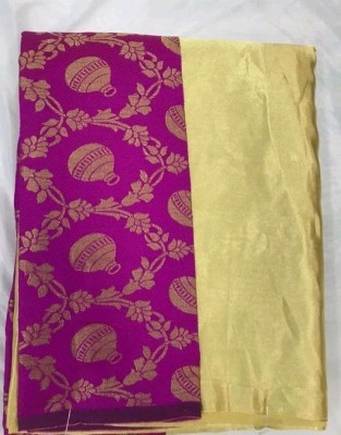 Arpita Fashion Self Design Bollywood Pure Silk Saree(Gold)