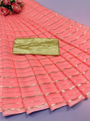 SAREE EXOTICA Self Design Bollywood Net Saree(Pink)